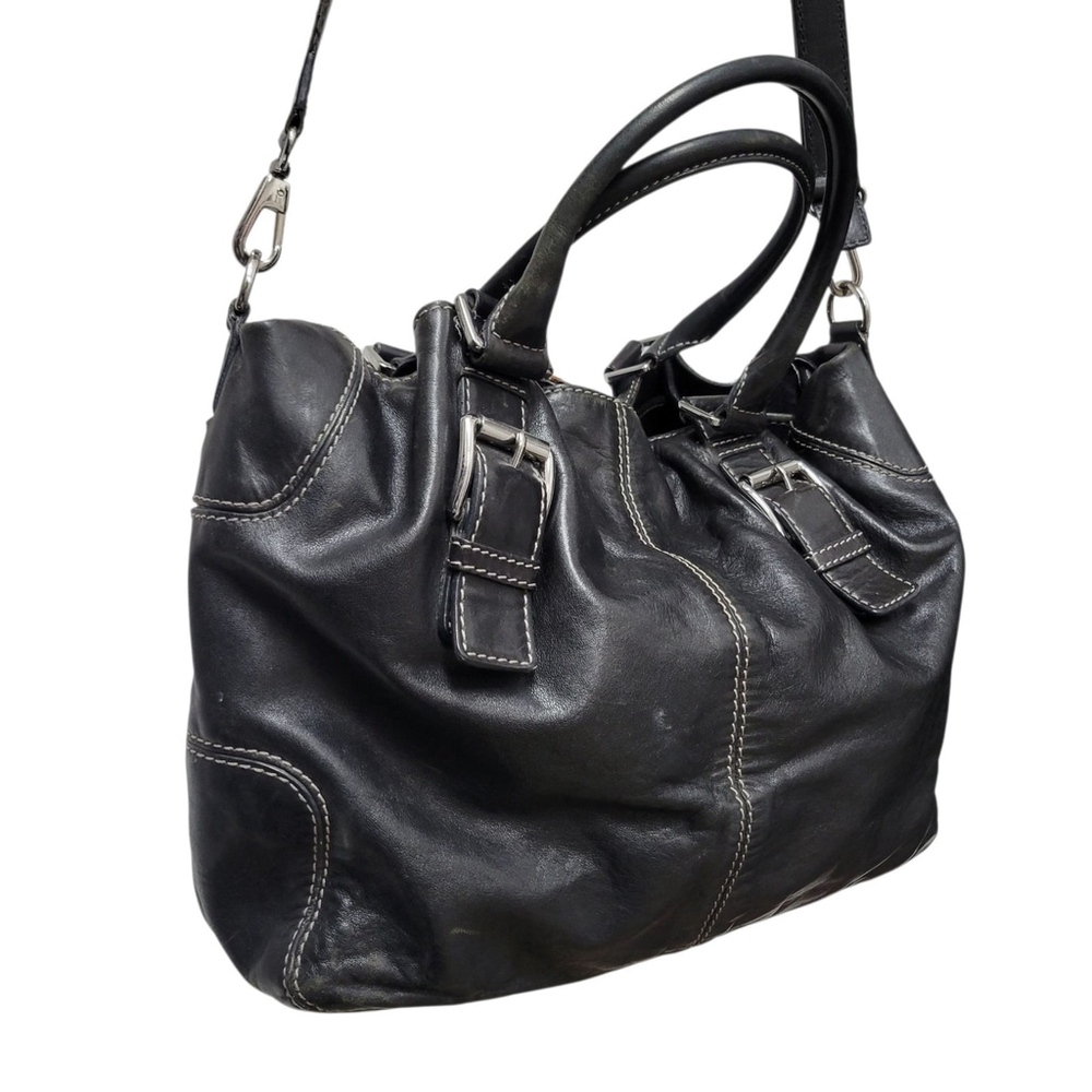 Michael Kors Women's Brookville Drawstring Black Shoulder Satchel Bag - Picture 9 of 15